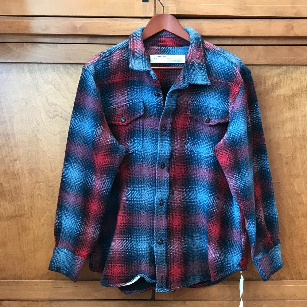 OFF-WHITE PLAID ARROWS-PRINT BLANKET SHIRT - Picture 2 of 16